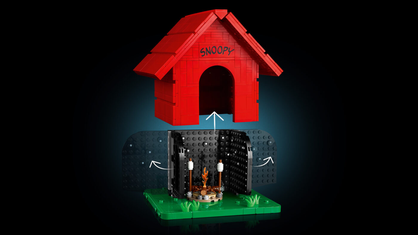 LEGO 21368 Snoopy's Doghouse features close-up