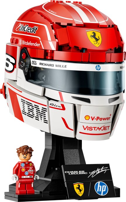 LEGO 43014 Charles Leclerc Ferrari Helmet: 886 Pieces and the First Leclerc Minifigure