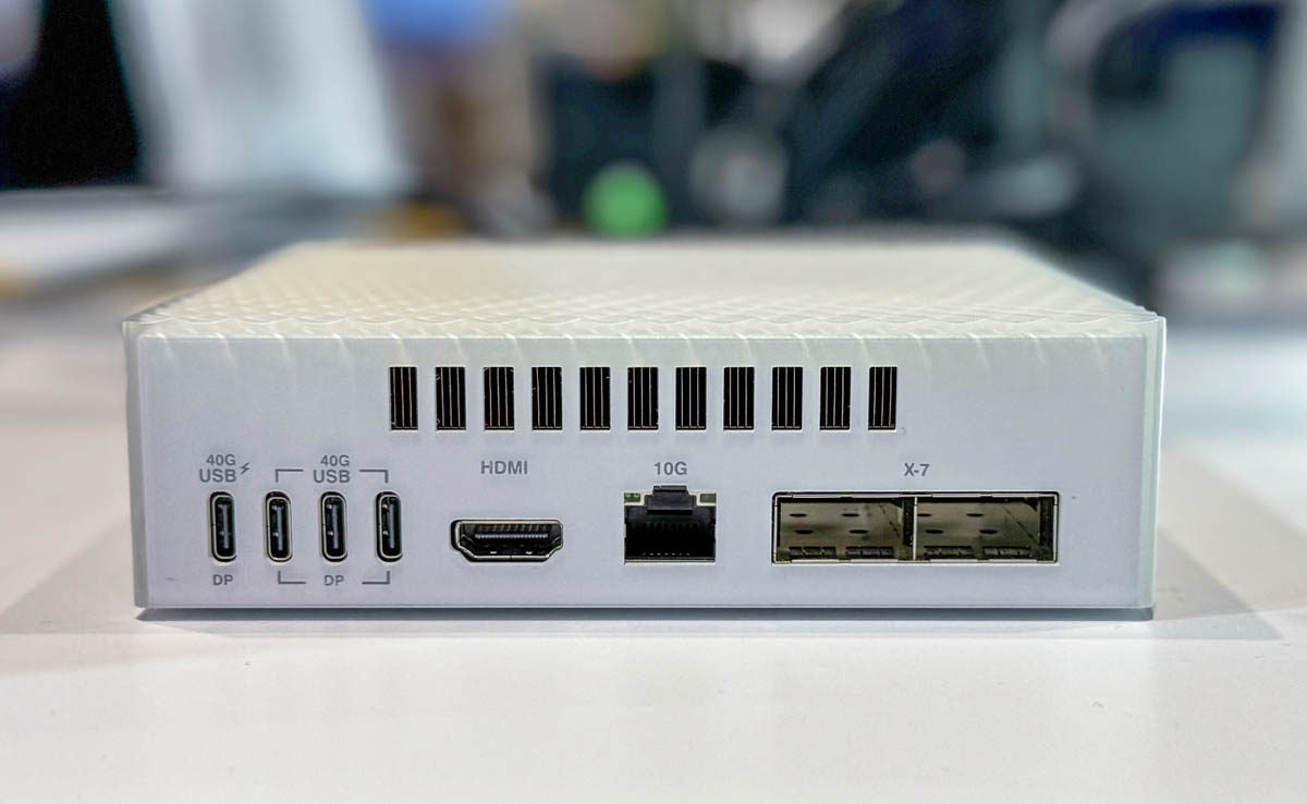 ASUS Ascent GX10 rear I/O panel close-up