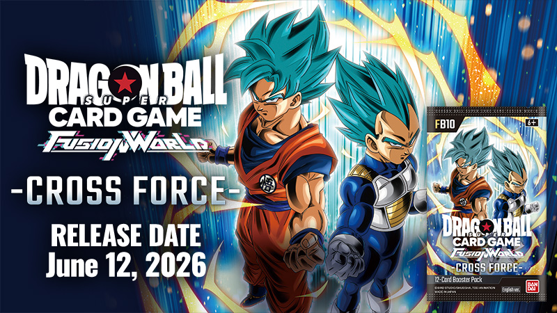 Dragon Ball Fusion World FB10 Cross Force banner — Bandai official