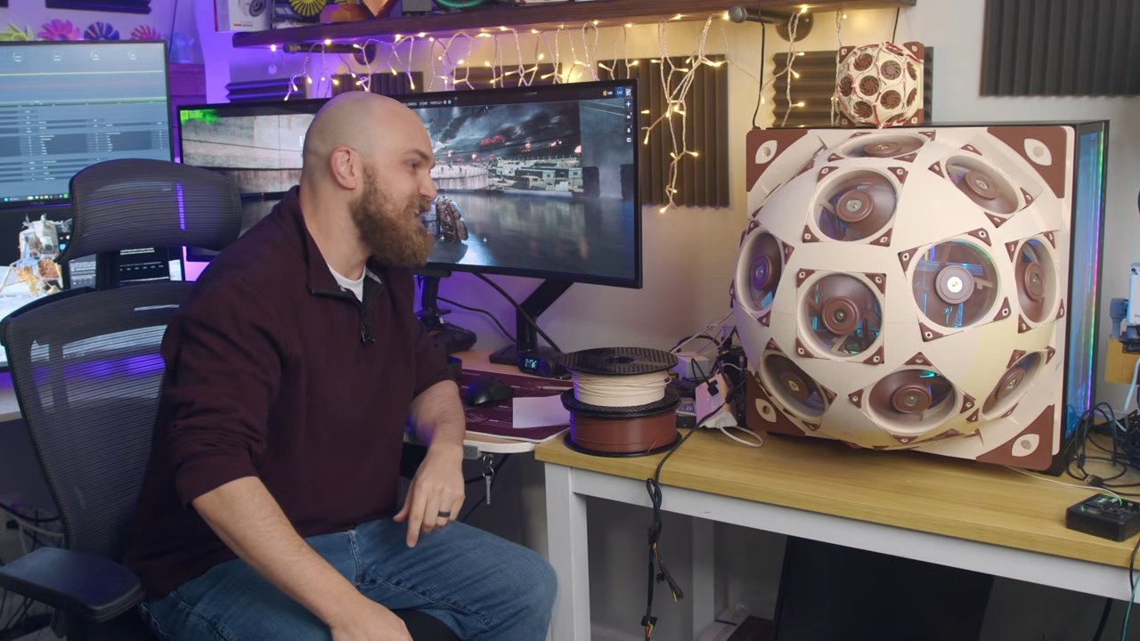 15 Noctua Fans Create 'Superdome' Cooling Rig