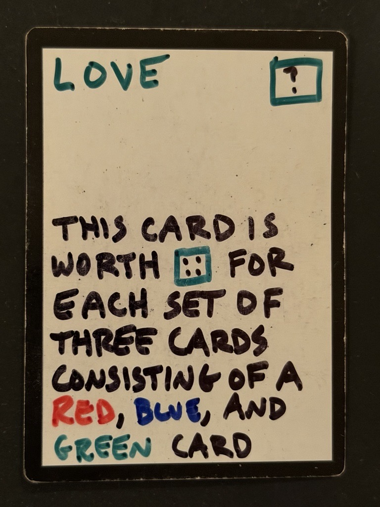 Mood Swings early prototype card from Wizards of the Coast